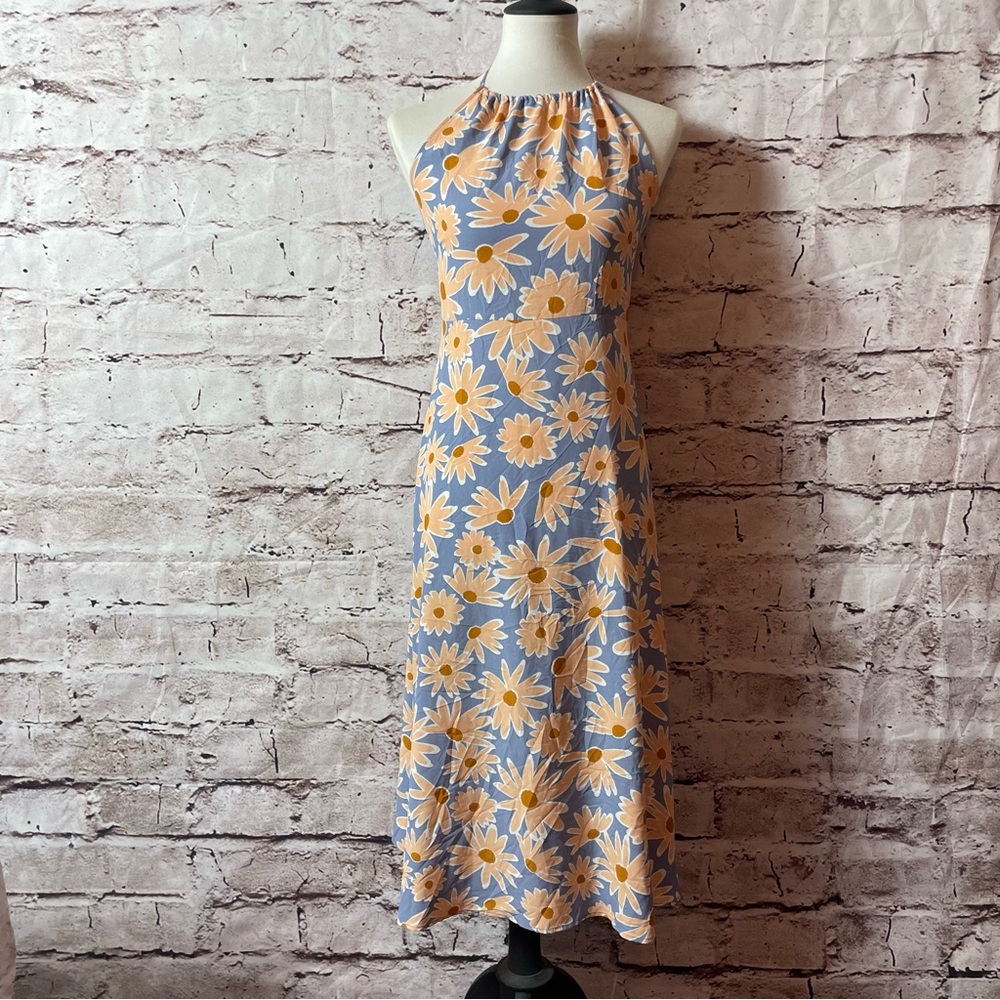 Lily Rose Floral Halter Midi Sun Dress - Size XXL